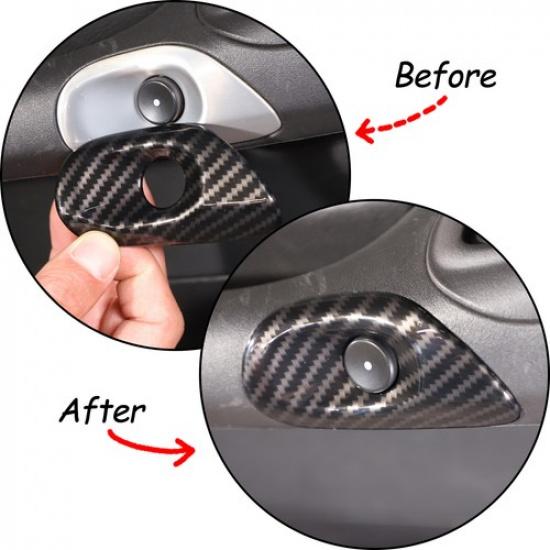 Carbon Fiber ABS Interior Door Switch Button Trim Cover For Corvette C6 2005-13