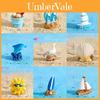 Charming Resin Surfboard Sailboat Seagull Seashell Beach Decor Miniatures Modern