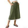 Women's Fashionable Wide-Leg Beach Cropped Pants, Loose-Fit Casual Pants