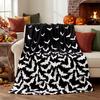 Halloween X-mas Theme Black Bats Ghosts Reindeer Blanket for Couch Throw Flannel Thin Blankets Festival Gifts Four Season Use