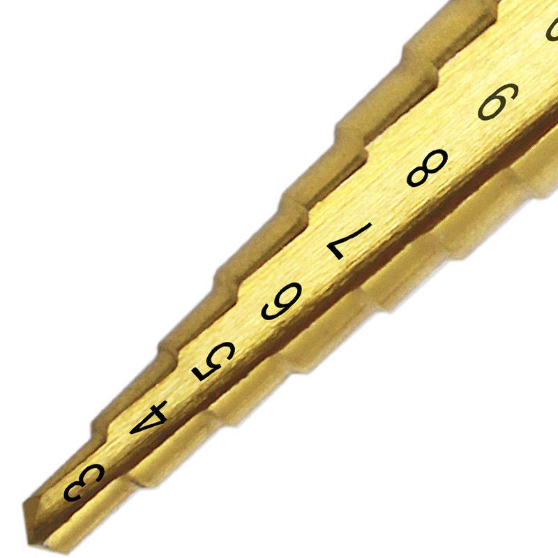 Hex Shank Step Drill Bit for Wood & Plastic, 3-13mm Reaming, 11 Sizes