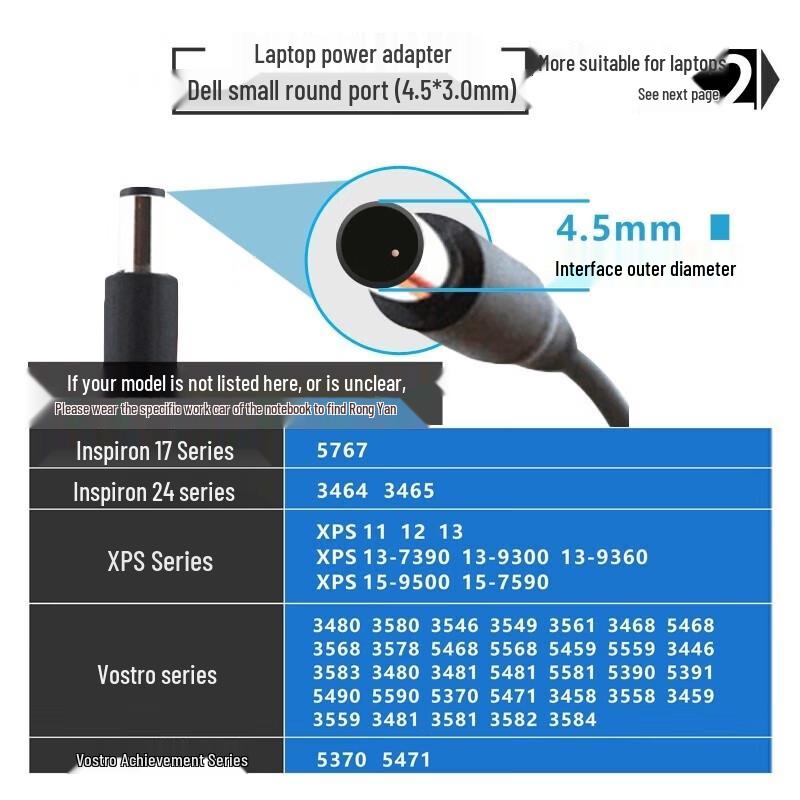 Dell 65W Slim Tip Laptop Charger