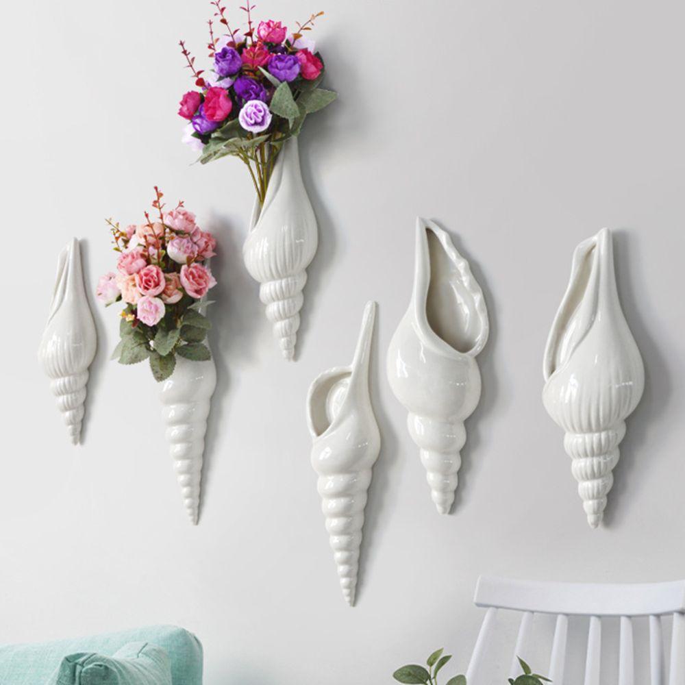 Handmade Ceramic Shell Conch Vase Nordic Simple Style Ceramic Vase Gardening