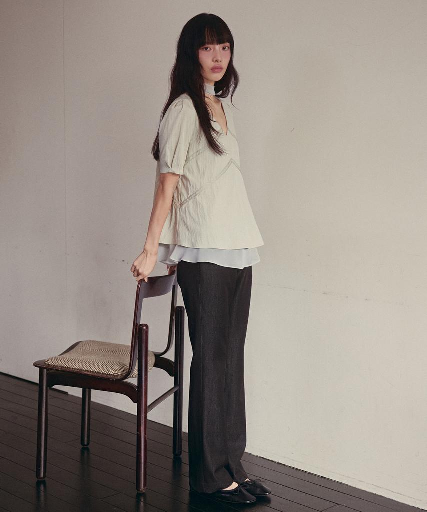 OUEL Boots Cut Pants_Black Jeans