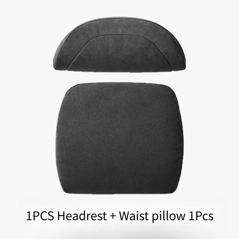 For Tesla Model 3/Y Car Neck Pillow Memory Cotton Protective Lumbar Support Backrest Relieves Pressure Car Headrest Assesories