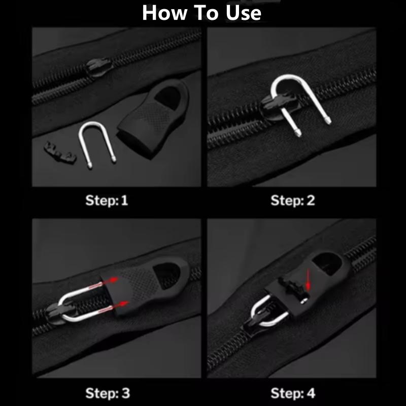 8Pcs Replacement Zipper Head Tool-free Removable Zipper Puller for Luggage Schoolbag End Fit Rope Tag Clothing Zip Fixer Broken