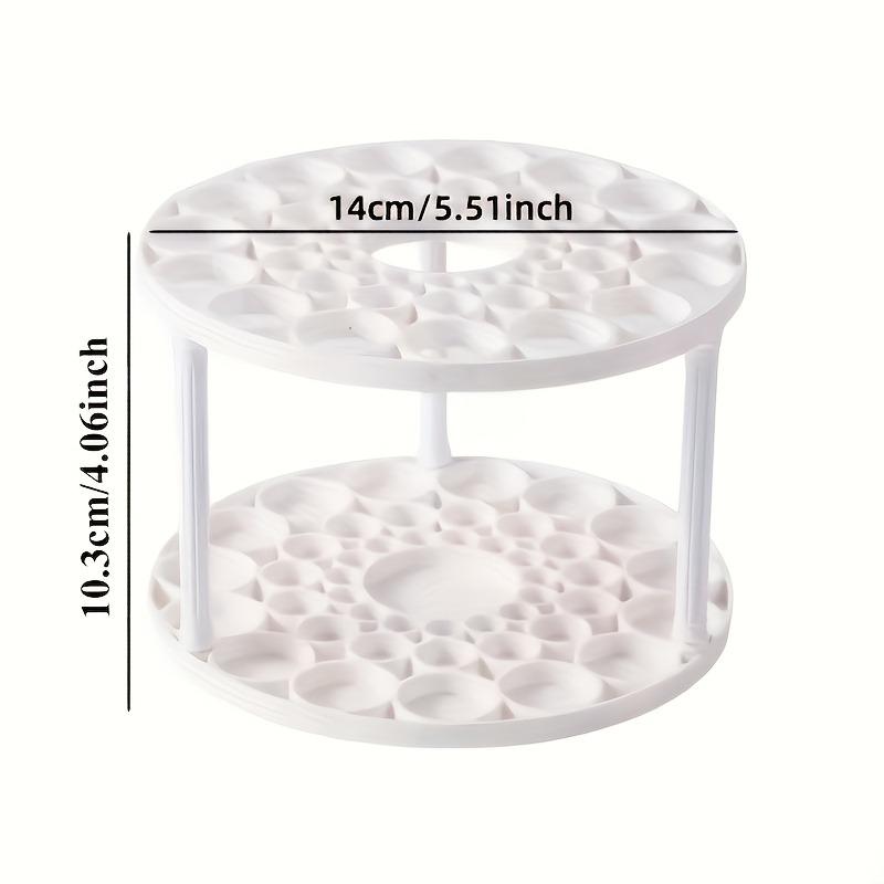 White 360° Rotating Makeup Brush Organizer – Space-Saving Desktop Stand for Art Pens & Cosmetics
