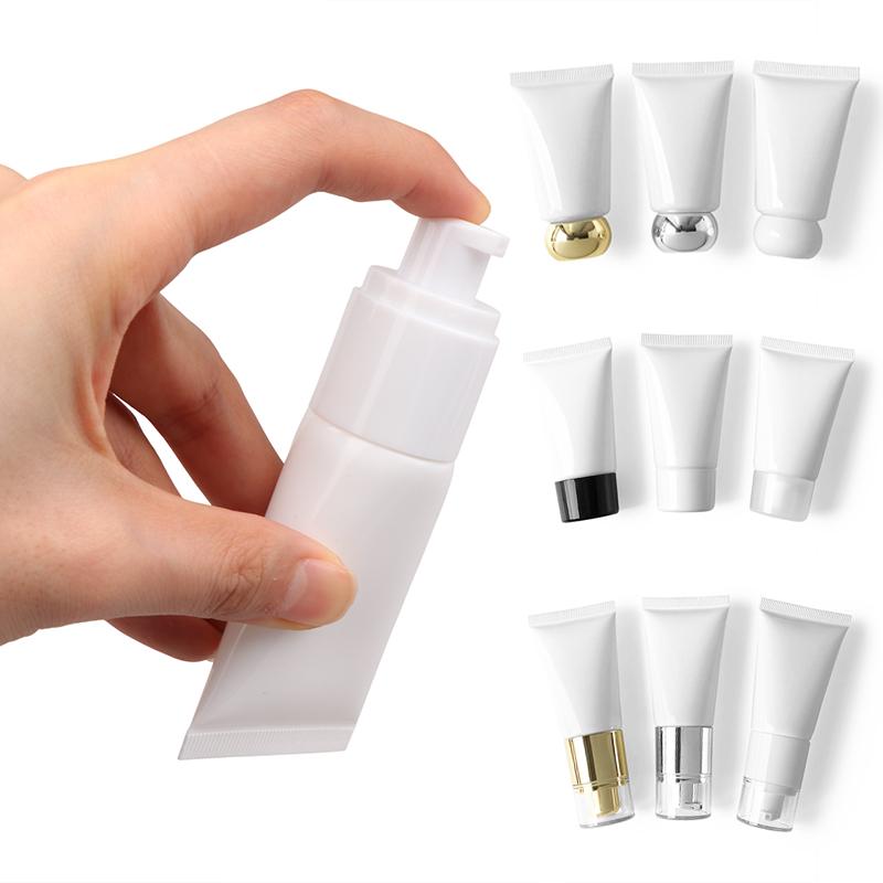 Białe 30G Kosmetyczne Miękkie Tubki Balsam Krem do Rąk Szampon Pojemnik na Płyn Tubka Pusta Butelka Przenośna Podróżna Butelka na Szampon