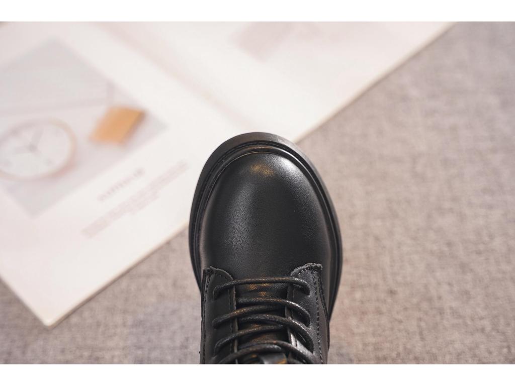 Dr. Infantil. Botas Negras Martens - Estilo Británico, Forradas de Lana, Botines Cortos para Niños Primavera/Otoño