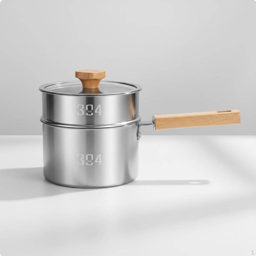 Stainless Steel Deep Fryer Pot Visible Glass Lid Japanese Battered Easy To Clean Small Frying