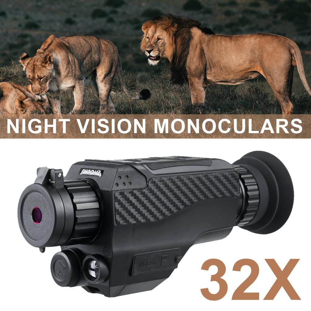 200M Full Dark Viewing Distance Outdoor Hunt Night Vision Device Infrared Optical Monocular Device 4-32X Digital Zoom Photo 3.7V