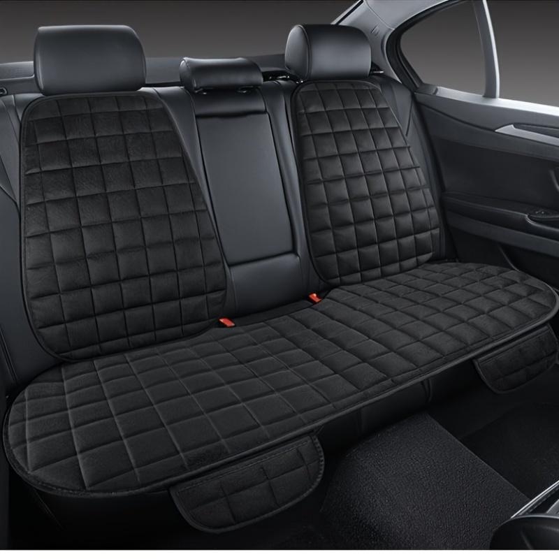 Plush Rear Seat Cushion with Backrest - Breathable, Protective Pad for Vehicle Interiors, Soft Quilted Design, Hand Washable, Fits Most Autos