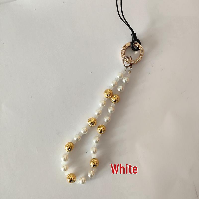 Crystal Glass Bead Phone Lanyard: Anti-Lost Fashion Accessory Keychain