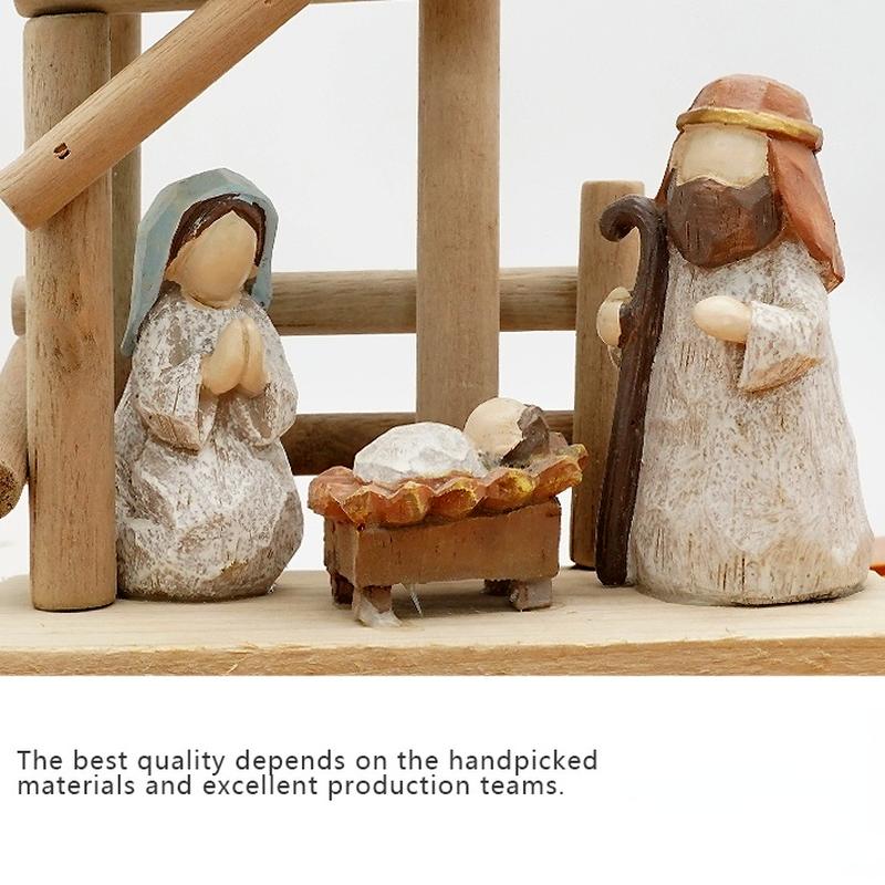 People Christmas Manger Camino Crafts Home Decoration Sculpture Decorations Creative Resin Gifts