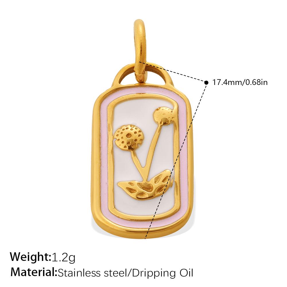 Stylish Gold Embossed Stainless Steel Pendant – Trendy European & American Jewelry Accessory