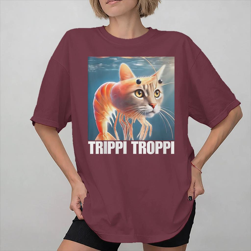 Trippi Troppi Cat Shrimp Outfit Unisex Wounisex T Shirt Cotton Tee Fashion Tshirt Clothes