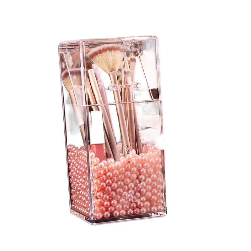 Make-up-Pinsel- und Lippenstift-Organizer aus Acryl mit Fächern - Aufbewahrungsröhre mit großem Fassungsvermögen
