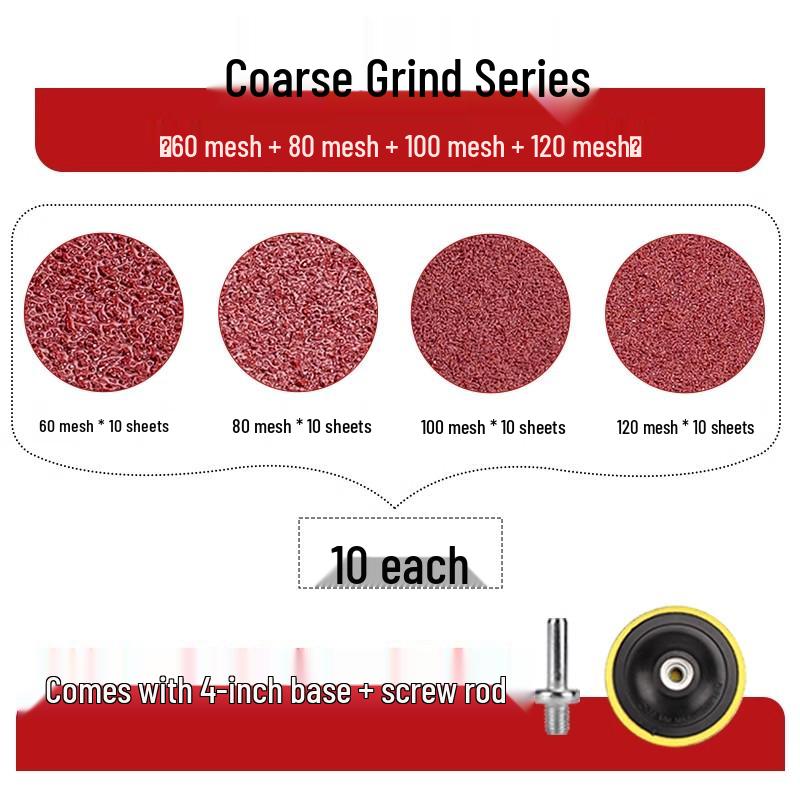 4-Inch Self-Adhesive Flocking Sandpaper Discs for Electric Drill & Angle Grinder – 100mm Polishing & Woodworking Tool.