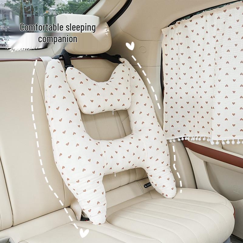 Cartoon Cotton Baby Seat Belt Shoulder Pad & Neck Support Pillow