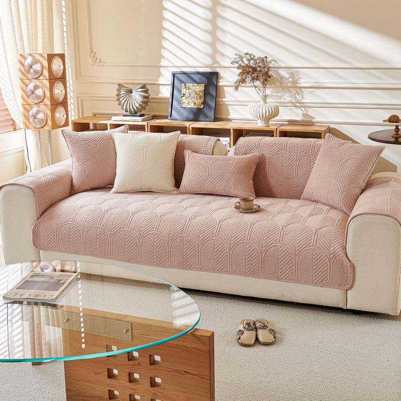 Sofa Cushion Autumn And Winter  New Four-Season Universal Leather Non-Slip High-Grade Thickened Seat Cushion Blanket Plush Cover Towel