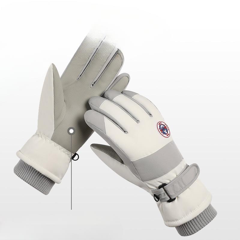 Ski Gloves Couple Warm Plus Velvet Thickened Winter Cotton Women's Electric Bike Windproof Waterproof Cycling Men's Bike Outdoor