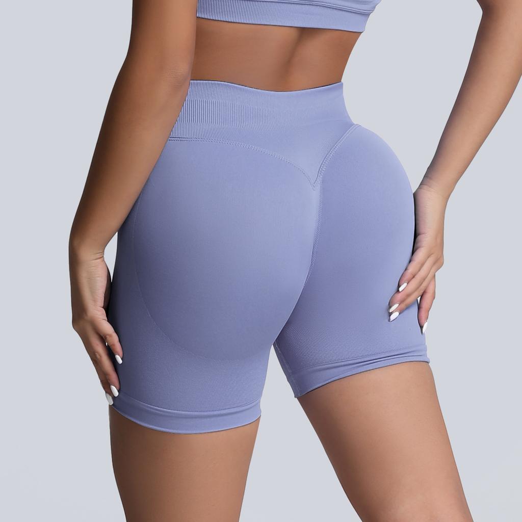 Seamless Matte High Waisted Yoga Shorts, Cinching And Lifting Hips, Tight Fitting Women'S Fitness Pants, Worn As Outerwear Running Shorts