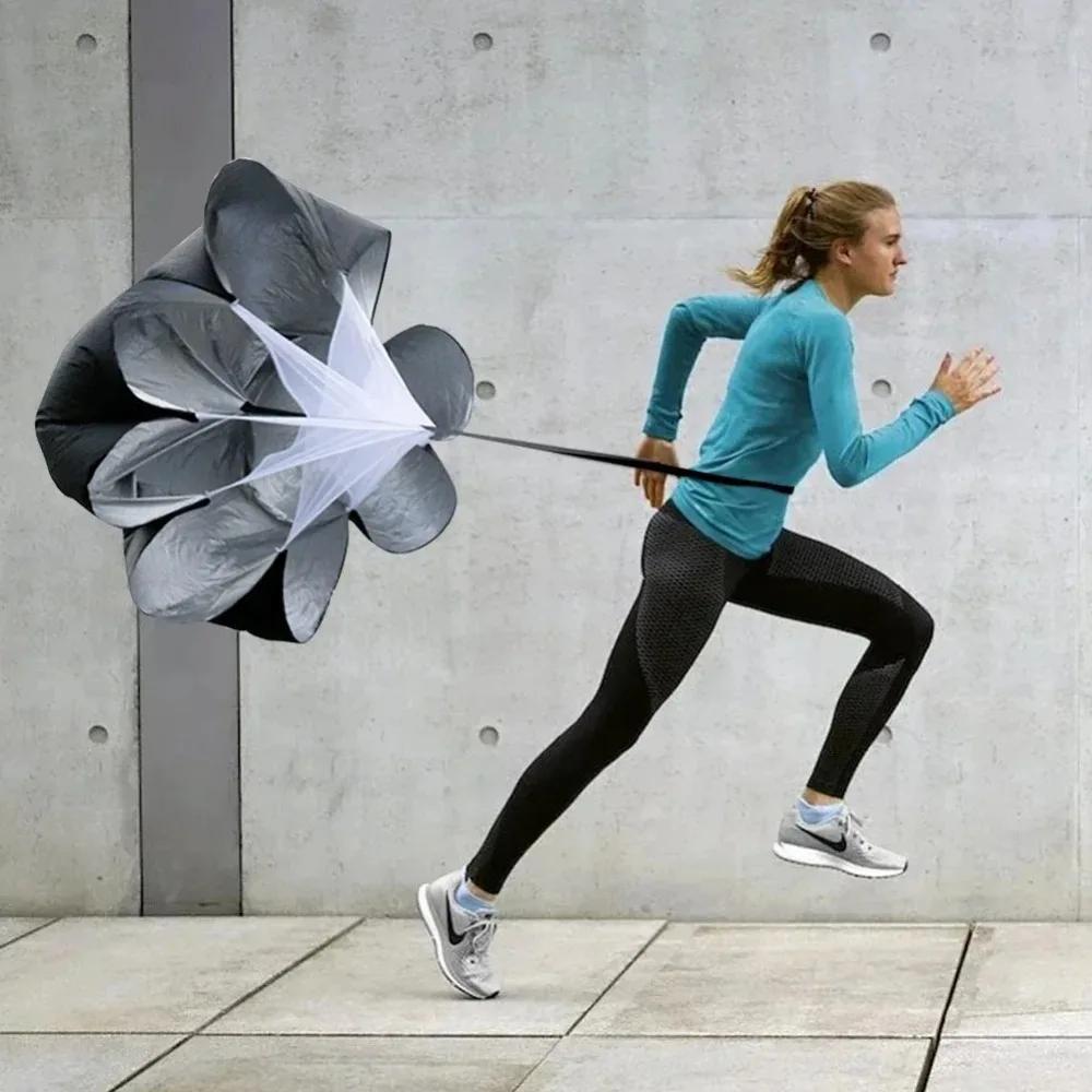 Ayarlanabilir Boyut Hız Paraşütü Çeviklik Antrenmanı Şemsiyesi Futbol Futbol Direnç İpi Fitness Koşu Paraşütü Atletik Engeller Aleti