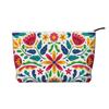 Mexican Flowers Floral Art Print Cosmetic Bag Women Portable Makeup Bag Organizer Case Beauty Storage Toiletry Bags