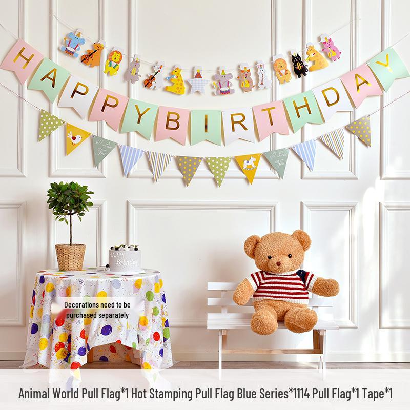 Alles Gute zum Geburtstag Girlande für Mädchen - Partybanner mit Blumendekorationen