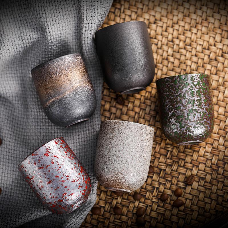 Νέες Κούπες Vintage Κεραμικών Ιαπωνική Πέτρα Πορσελάνη 130ml Κούπα Τσαγιού Υγιεινός Τρόπος Ζωής Τσάι Κουνγκ Φου Σάκε Κούπες Καφέ Ποτά