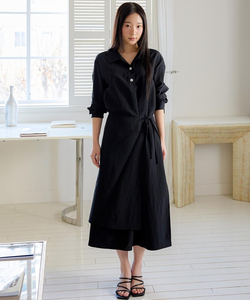 Ollibeudeollibeu Layered Overlap Collar Dress Ow6Mo3040