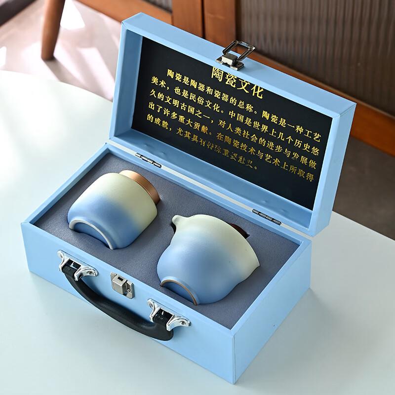 Gradient Ceramic Gourd Travel Tea Set