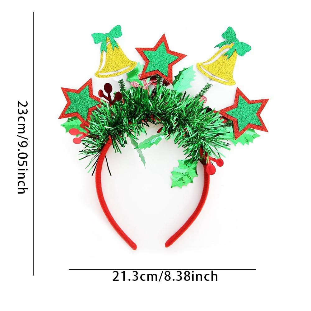 Sequin Christmas Headband Reindeer Antlers Snowman Sequin Hair Hoop Glitter Star Party Decorations Party Props Headress