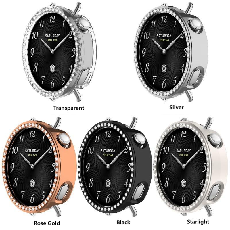 Bling PC Hollow Case for Xiaomi Mi Watch S4 41mm Smart Watch Diamond Crystal Hard Bumper for Xiaomi WatchS4 41mm  Accessorie