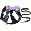 Outdoor Tactical Reflective Dog Harness with Adjustable Mesh and Handle Leash