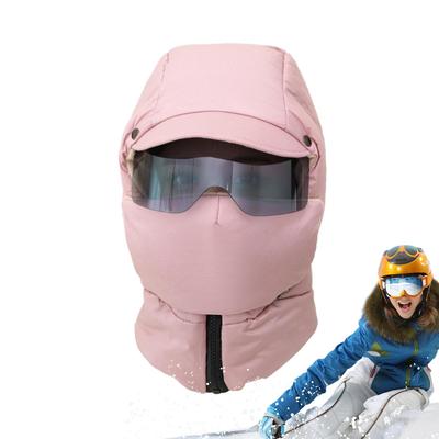 Trapper Hat For Women 4-in-1 Warm Hat Cold Weather Cap With Hood Earflap Goggles For Men Women Winter Cold Weather Cycling