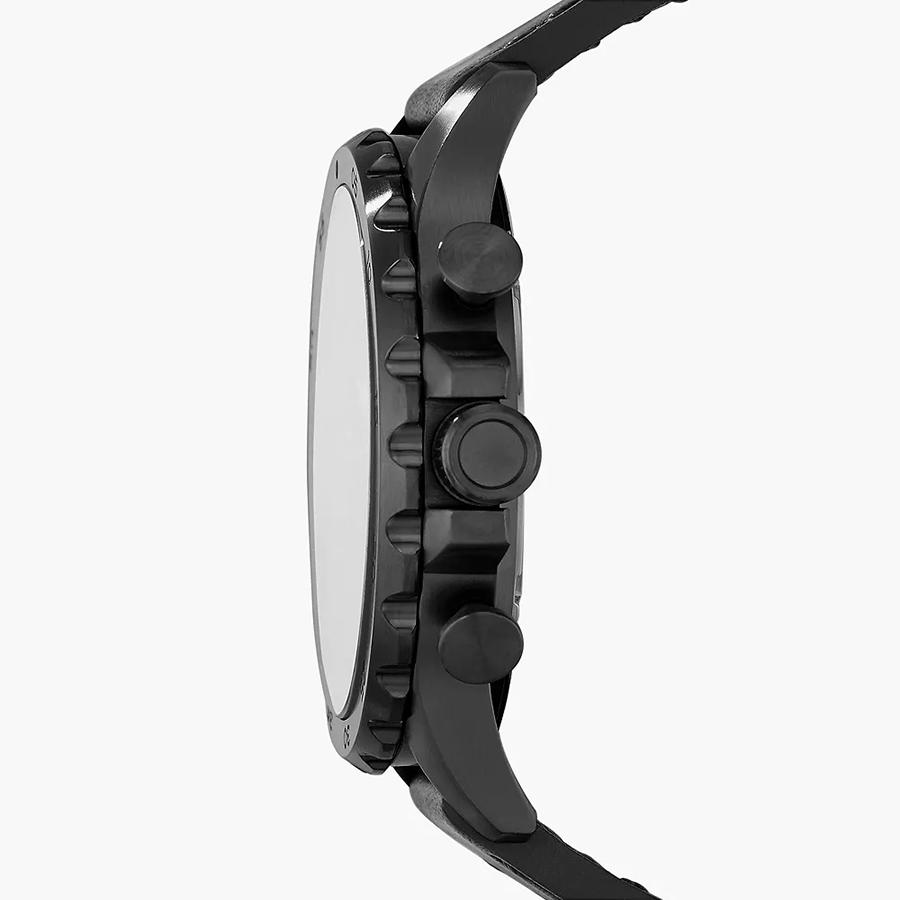 Fossil Men's Nate Stainless Steel Quartz Black Leather Chronograph Watch JR1354