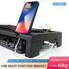 Multifunctional USB Charging Monitor Riser & Storage Rack for Desktop