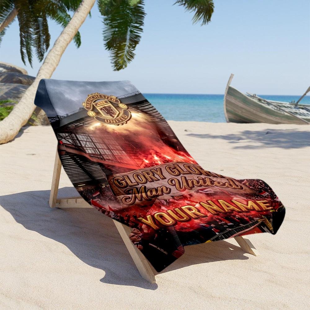 Manchester Personalized Name Beach Towel Quick-Dry Soft Microfiber Ideal for Travel Outdoor Swim Pool Yoga Surf Camping Hiking Gym Gift Holiday