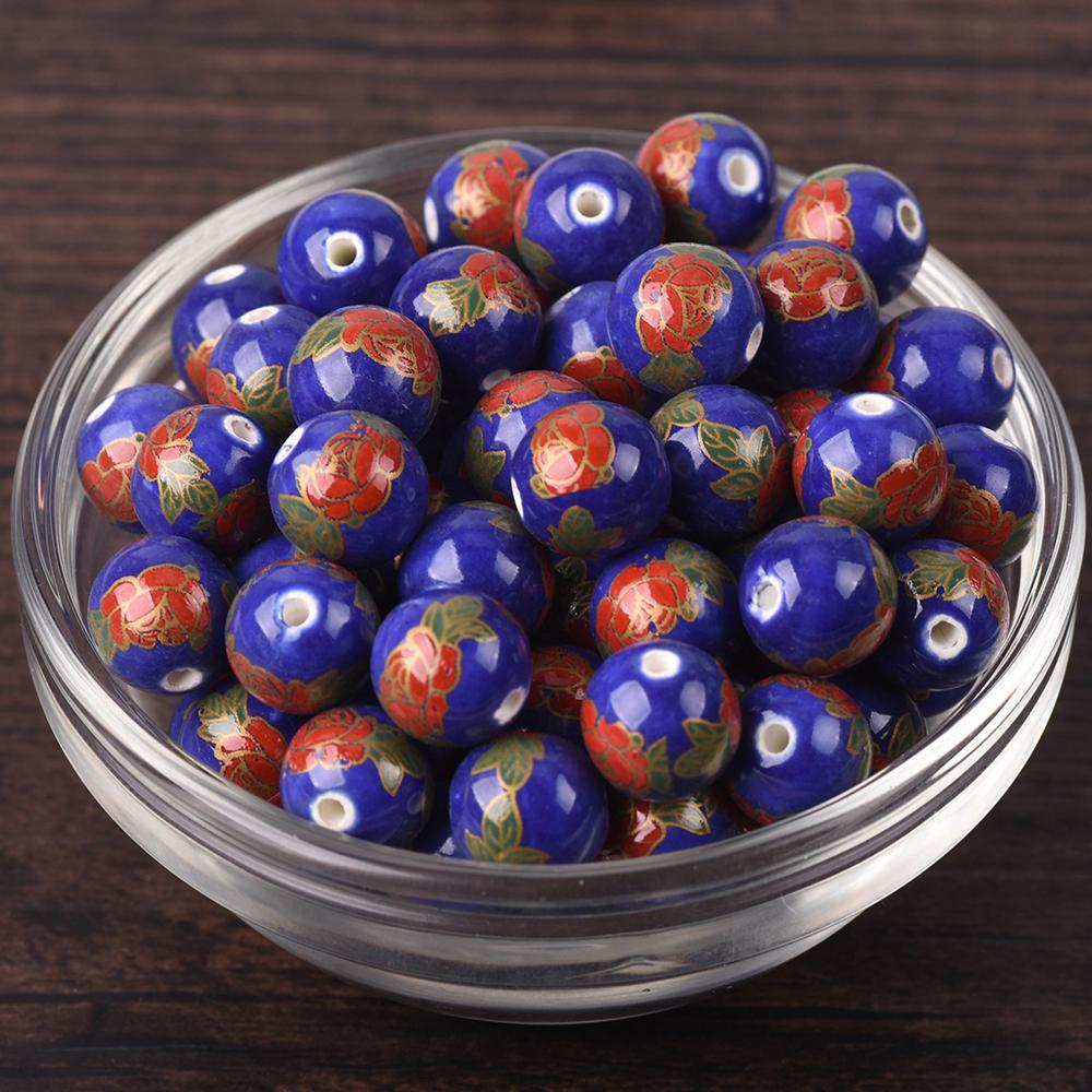 

20 шт. Круглые бусины-разделители из керамического фарфора с цветочными узорами, 10 мм, 12 мм, лот для DIY поделок, браслетов, аксессуары для изготовления ювелирных изделий 10mm-20pcs