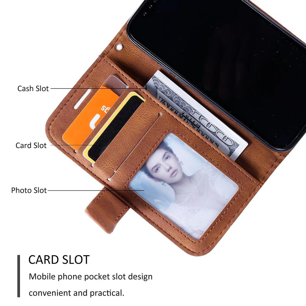 Applicable To iPhone17E Leather Case S26 Skin Feeling Splicing Contrasting Color Card Wallet 16plus Protective Case 14Pro