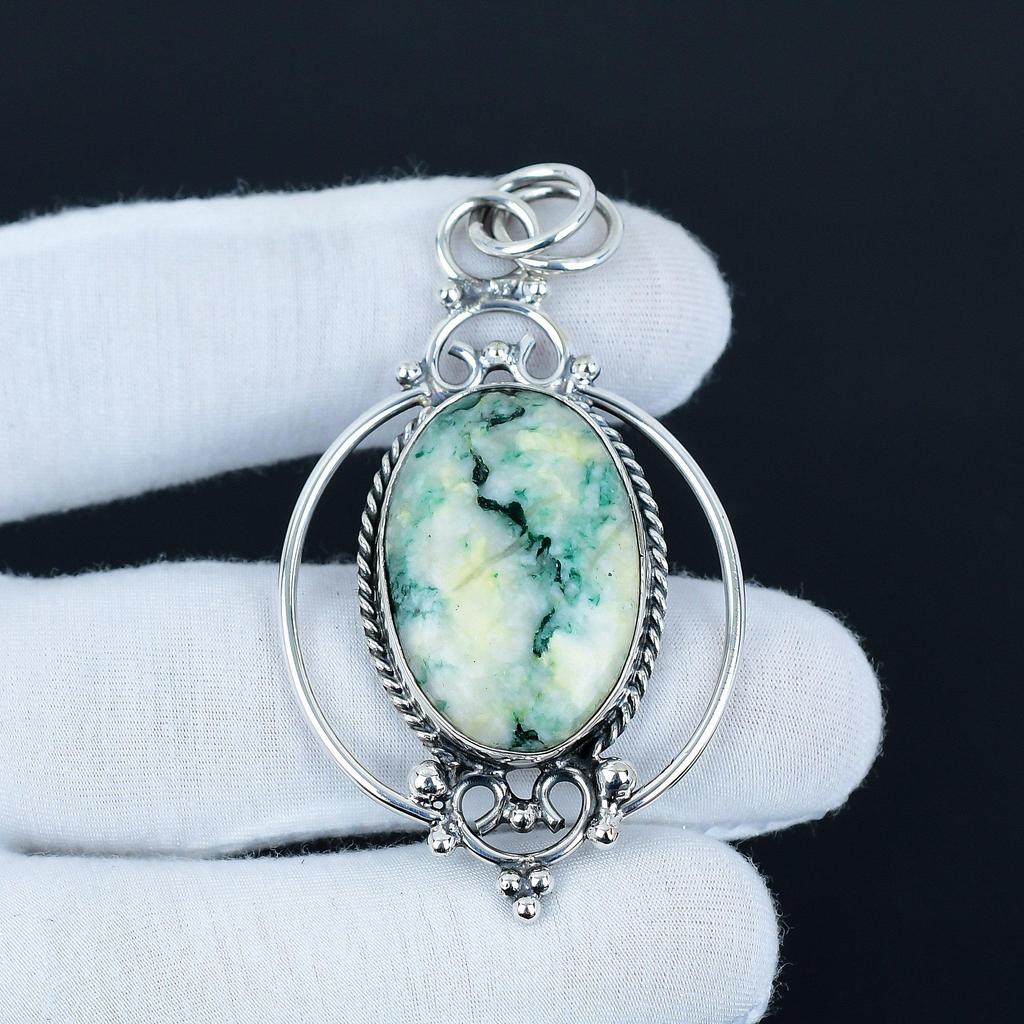 Rare Mariposite Gemstone Pendant, 925 Sterling Silver Jewelry, Silver Pendant, Handmade Gifts, Necklace Pendant For Anniversary Gifts