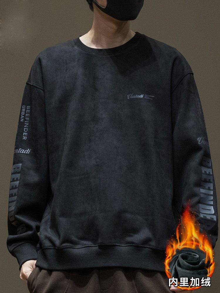 Американский замшевый свитер мужской весенне-осенний свободный большой — фото 11