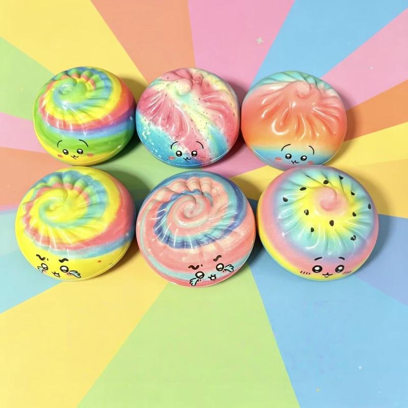 Simulation Dumpling Soft Colorful Stress Relief Toy Anti Anxiety Fidget Gift For Adults Relieve Adhd And Pressure