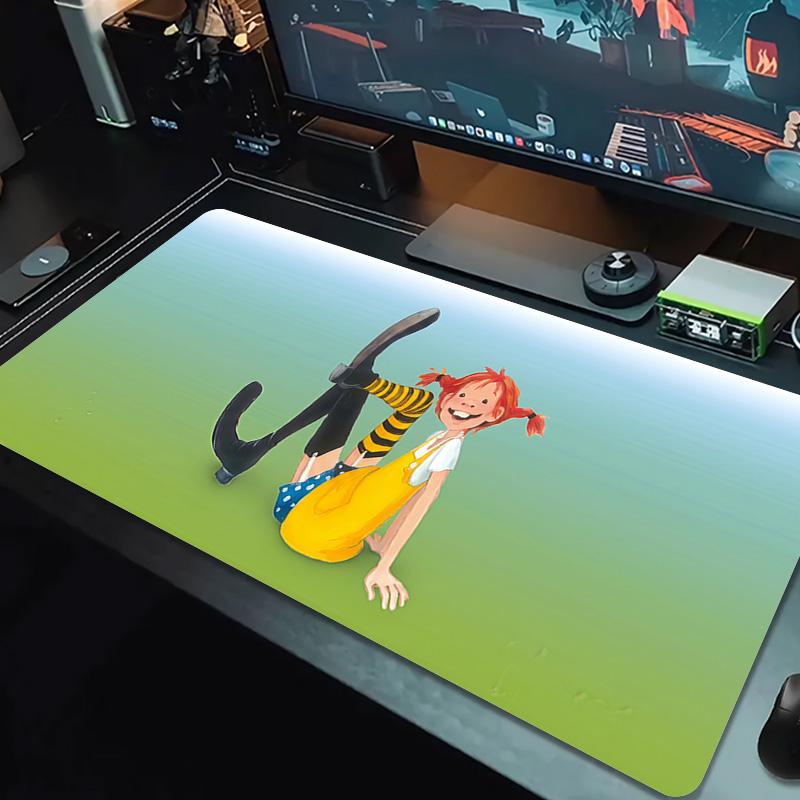 Pippi Longstocking Large Size Mouse Pad Large Gaming Table Cushion Non-slip Laptop Tablet Big Mousepad XXL Mat Mini PC Playmat With Lock Edge