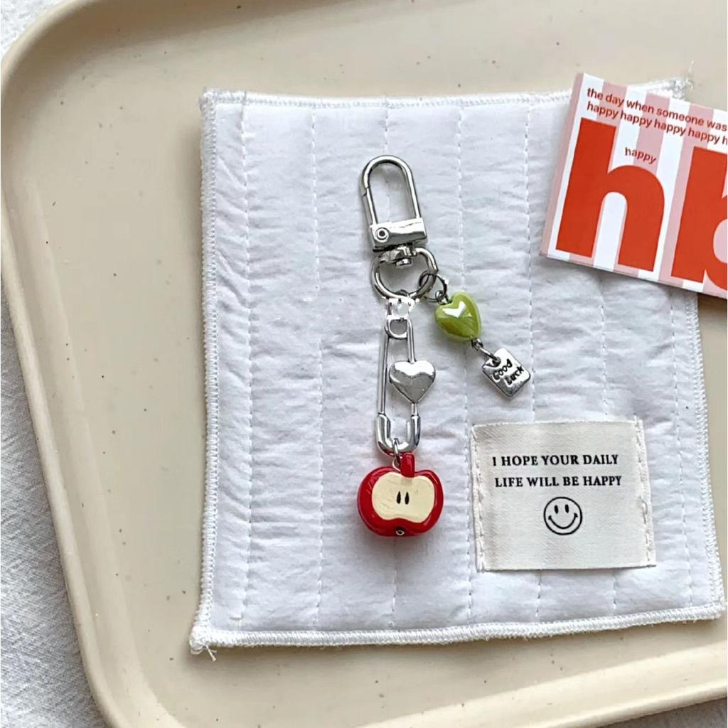 3D Fruit Phone Charms Pendant Cute Kawaii Y2K Love Handmade Bead Ins Korea Keychain Cases For iPhone 13 Schoolbag CCD Camera