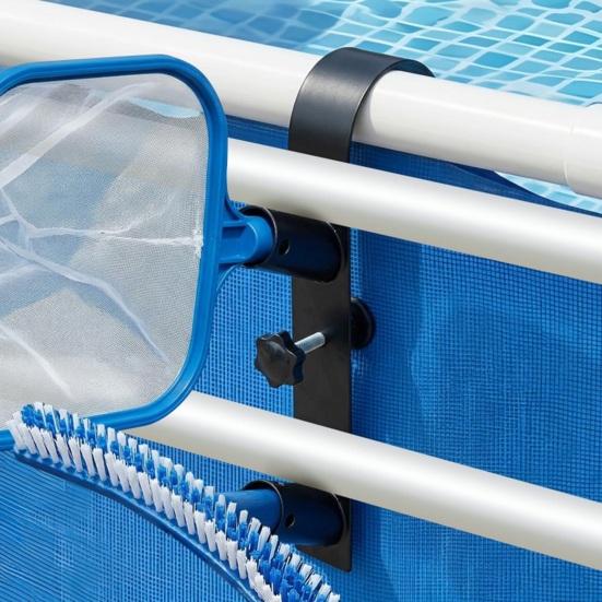 Schwimmbad Skimmer Halterung Verstellbare Stange Aufhänger Organisation von Poolzubehör Und Reinigungswerkzeugen Haken für Laub Schmutz Entferner Bürste