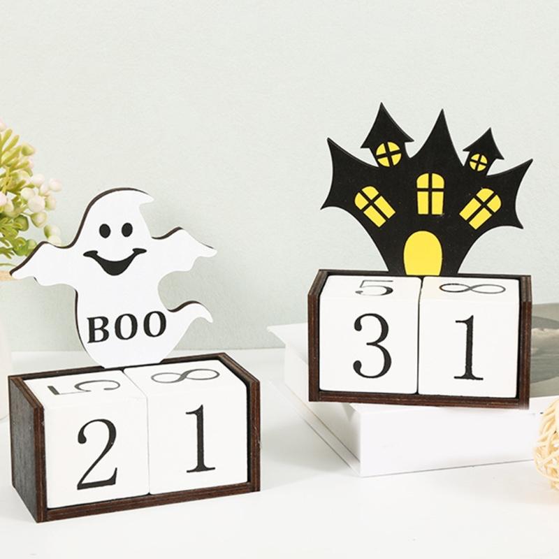 Stylish Halloweens Party Countdown Calendar Sturdy Wood Decoration for Festival Atmospheres in Homes and Schools