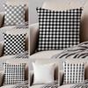 Blackandwhite Pattern Cushion Cover Throw Pillow Cover Hidden Button Durable Polyester Chair Cushion