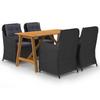 Day and Night - Day and Night Garden Dining Set 5 Pieces Black